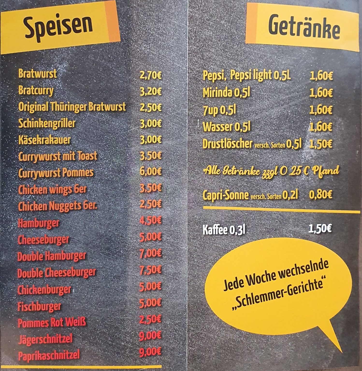 Die Speisekarte – bennys-schlemmerstand.de